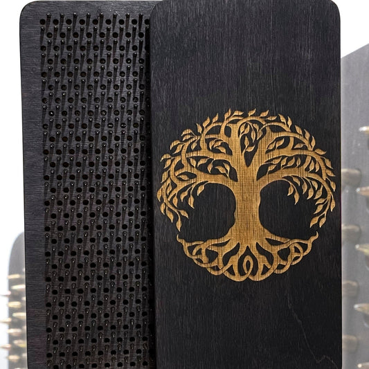 Wooden Yoga Board for Acupressure and Meditation with Nails for Deep Tissue Massage, Sadhu Board for Yoga Practice, Acupuncture Massage