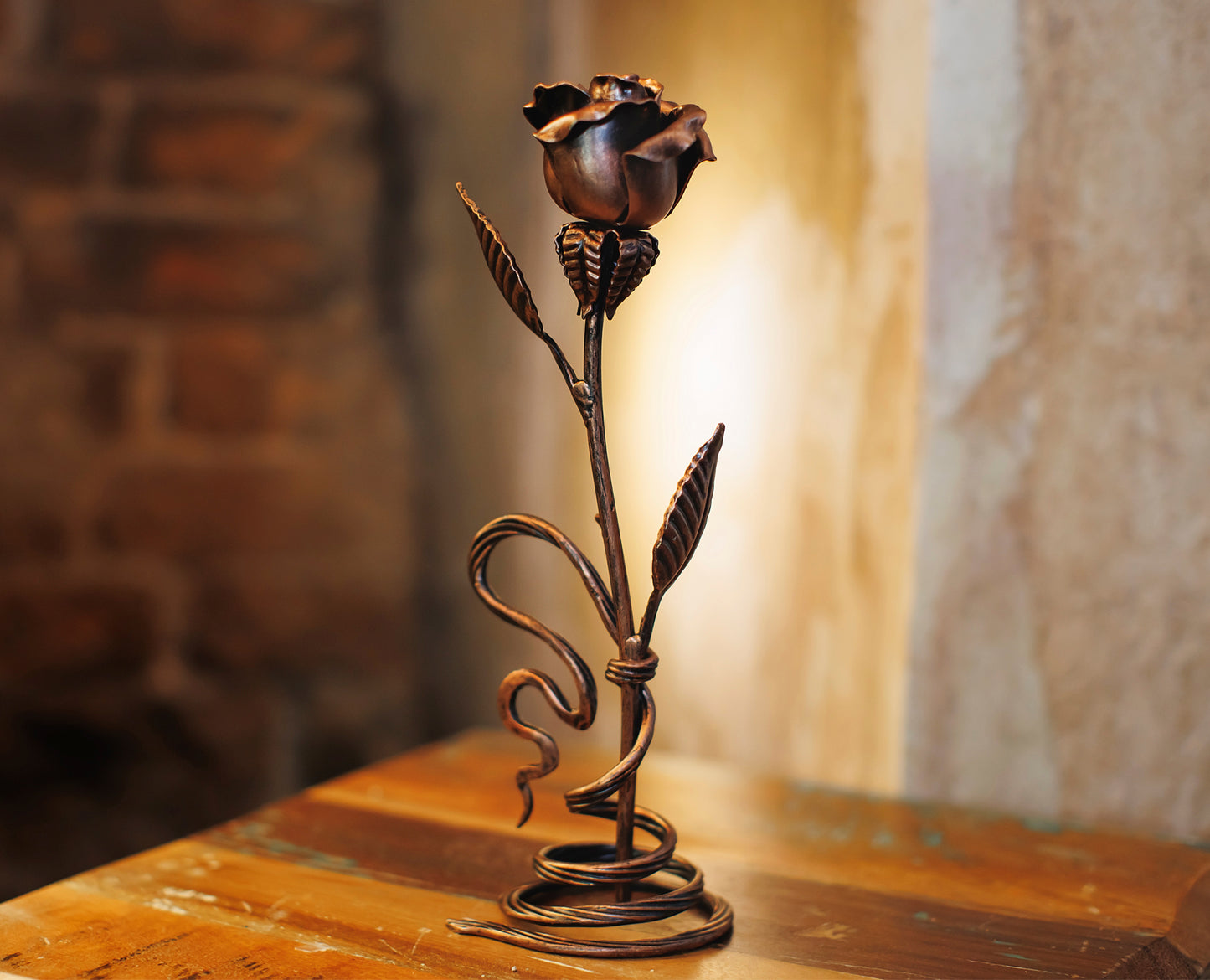 Handcrafted Copper Rose - 7th Anniversary Gift for Wife, Romantic Everlasting Love Gift, Copper Anniversary
